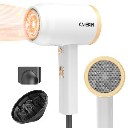 ANIEKIN Hair Dryer, 1875 Watts Fast Drying Blow Dryer with Diffuser and Concentrator, Compact Lightweight Hair Dryer for Women and Men